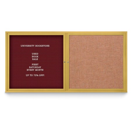 United Visual Products Corkboard, Blue Spruce/Gold, 48"x36" UV431HPLUS-GOLD-BLSPRU